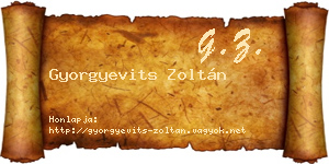 Gyorgyevits Zoltán névjegykártya